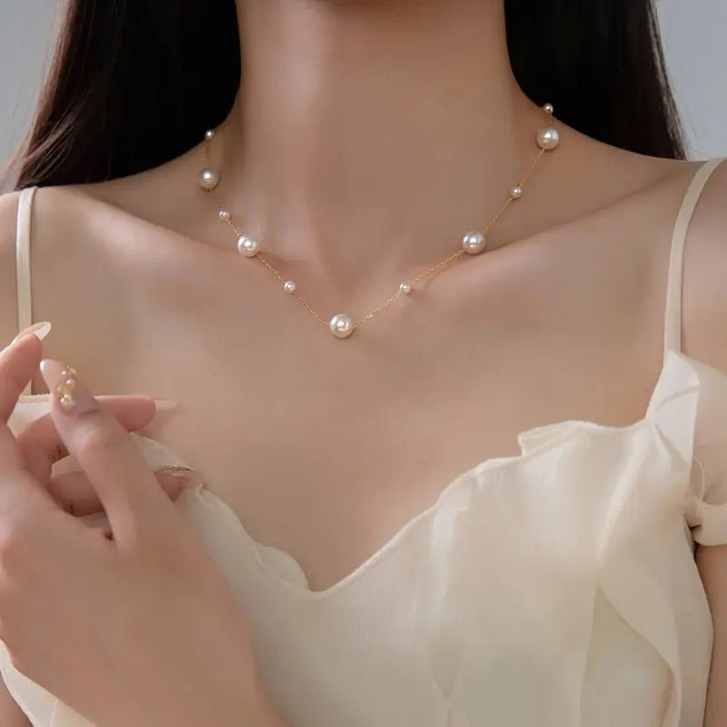 Elegante parelketting met witte kralen