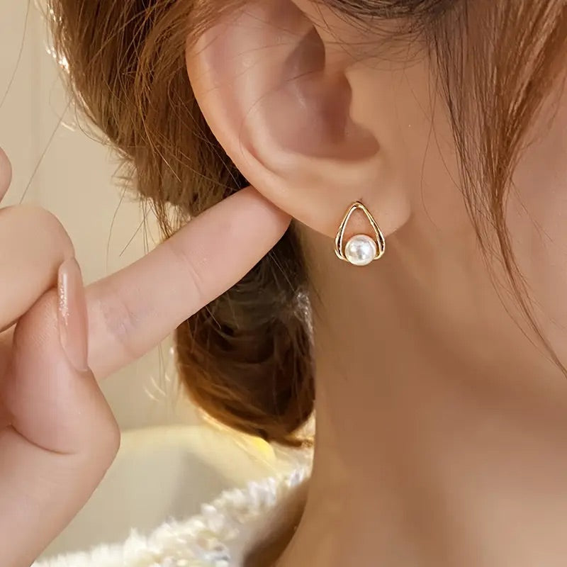 Elegante 3-delige set van roestvrijstalen ketting en oorbellen