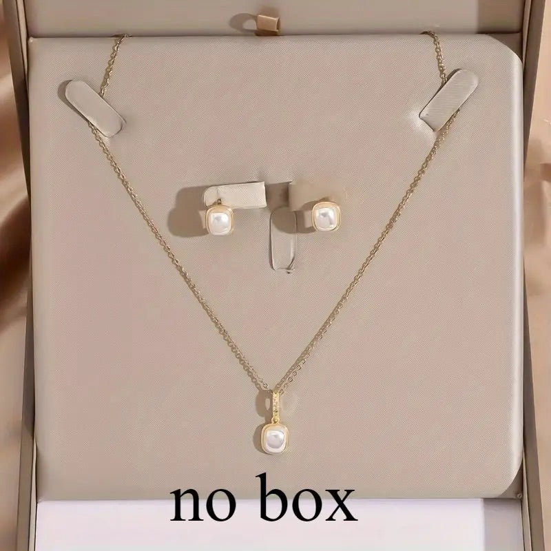 3-delige roestvrijstalen sieradenset met ketting